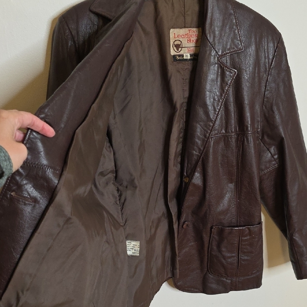 Sears Vintage Brown Leather Jacket Ladies 16 — image 8 of 8